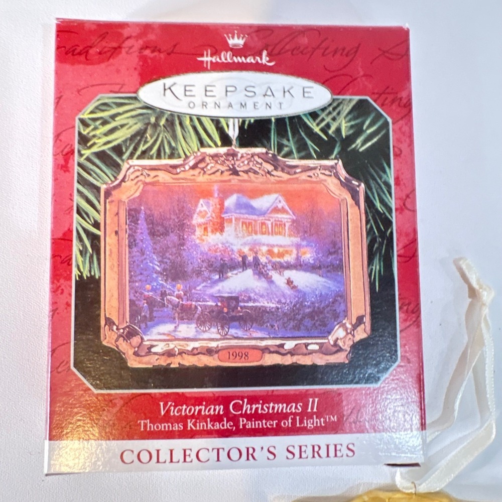 Hallmark Keepsake 1998 Thomas Kinkade Victorian Christmas II Ceramic Ornament - Picture 3 of 4